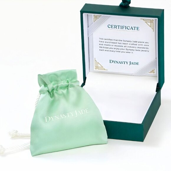 Dynasty ✦ Certified Jade Swirl Drops ✦ 925 Silver Marquise Earrings Green NWT - Picture 12 of 12